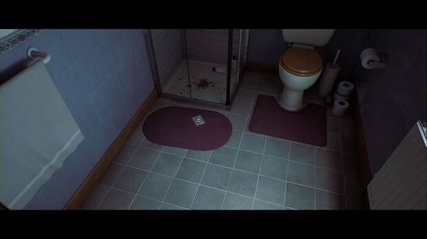 Silent Hill Townfall - Una conexi�n; ubicaci�n de la pista Tarjeta de trasplante de �rganos en el suelo del ba�o de la Casa de Zoe