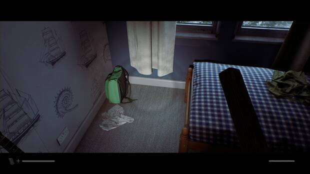 Silent Hill Townfall - Buscando a Zoe; ubicaci�n de la Postal extra�a #4 frente a una cama del apartamento 1/2
