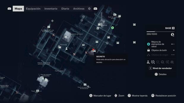 Control Resonant - Localizaci�n en el mapa del escondite secreto de la lavander�a