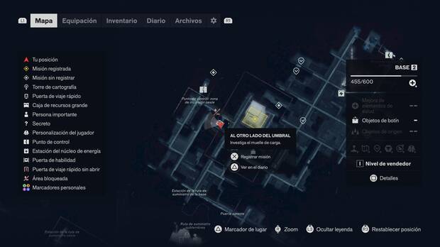 Control Resonant - Localizaci�n en el mapa para desbloquear la misi�n secundaria Al otro lado del Umbral