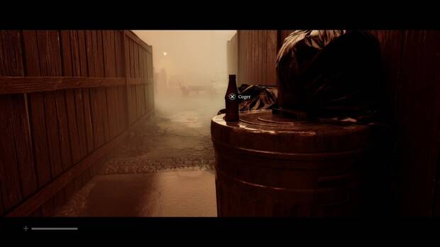 Silent Hill Townfall - Zoe: Rondas; ubicación de la botella antes de salir del callejón