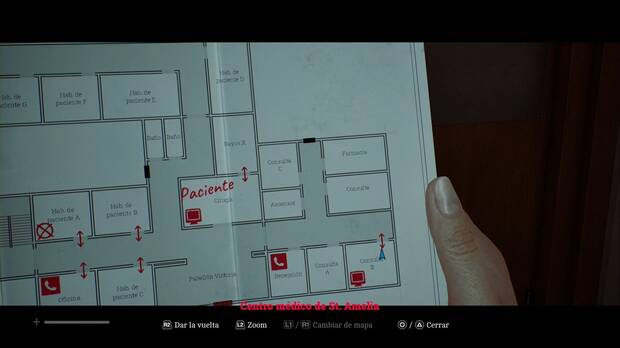 Silent Hill Townfall - Zoe: El paciente; ubicaci�n de la Farmacia en la zona sudeste de la planta baja del hospital