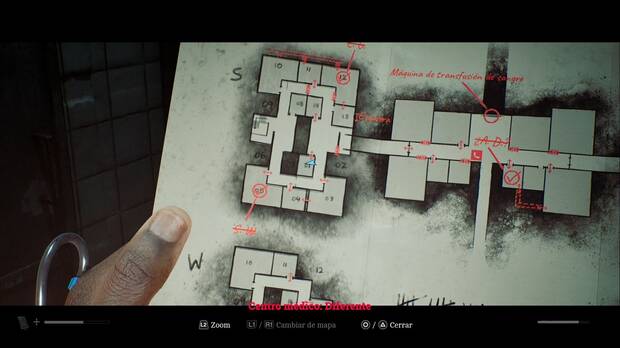 Silent Hill Townfall - Muchos en uno; ubicaci�n de la sala 01 donde se encuentra el contendor de recursos 3