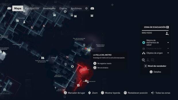 Control Resonant - Localizacin en el mapa de la misin La falla del metro para desbloquear el poder de movimiento Alcance