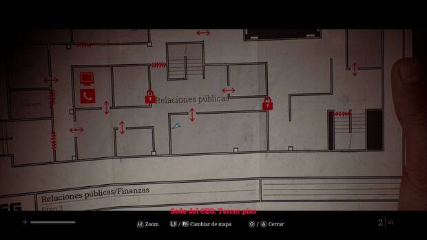 Silent Hill Townfall - Richard: Otro intento; ubicacin de la sala grande de la esquina sudeste de Relaciones Pblicas