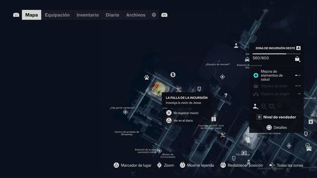 Control Resonant - Localizaci�n en el mapa de la misi�n La falla del metro para desbloquear el poder de movimiento Transici�n
