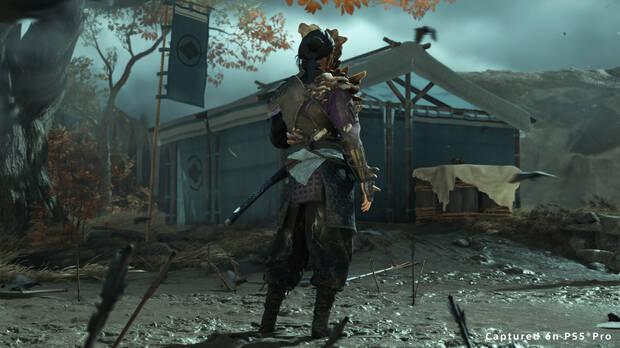 armadura inspirada de chasqueador en Ghost of Yotei