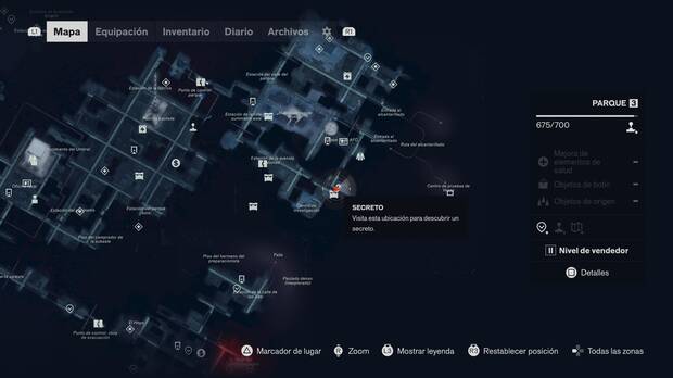 Control Resonant - Localizaci�n en el mapa del escondite secreto del caf� Atlantis del Parque