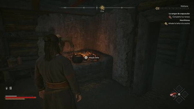The Blood of Dawnwalker - Marchitarse, Coen coloca la leña en la cocina
