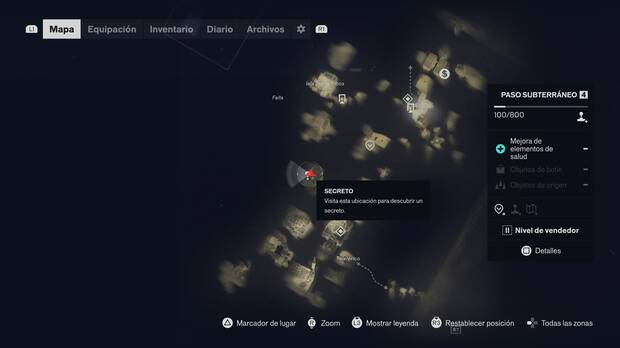 Control Resonant - Localizaci�n en el mapa de la escena del dibujo del cuaderno de Dylan Aterrizaje de nave