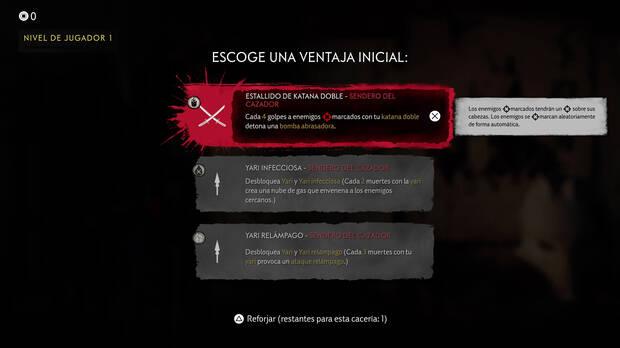 Entre secciones podemos escoger entre varias ventajas.