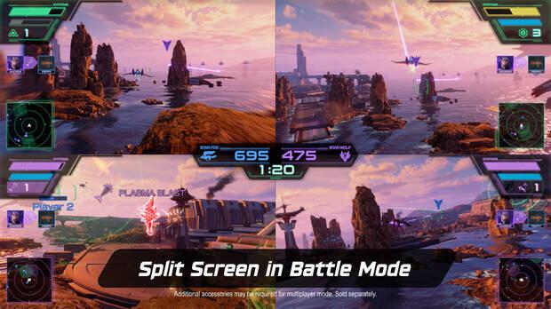Star Fox pantalla partida para cuatro jugadores