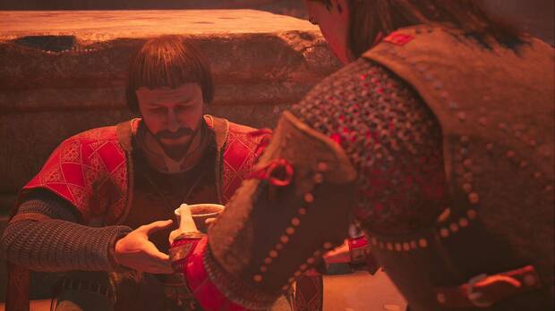 The Blood of Dawnwalker - El guantelete cubierto de oro - La tostada amarga;  Coen obliga a Iulian a tomar el brebaje