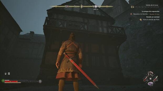 The Blood of Dawnwalker - Estudio en carmesí; balcón de la casa de Vizto por el que subir hasta la casa