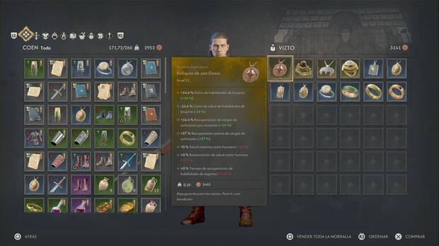 The Blood of Dawnwalker - Un baluarte contra la oscuridad; Reliquia de San Dasio en el inventario de Vizto
