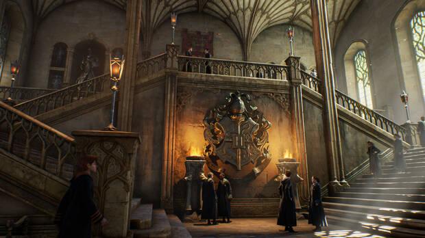 Captura oficial de Hogwarts Legacy en la que se ve uno de sus escenarios interiores.