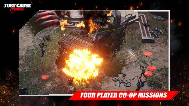 Imagen de las misiones cooperativas para cuatro jugadores de Just Cause: Mobile