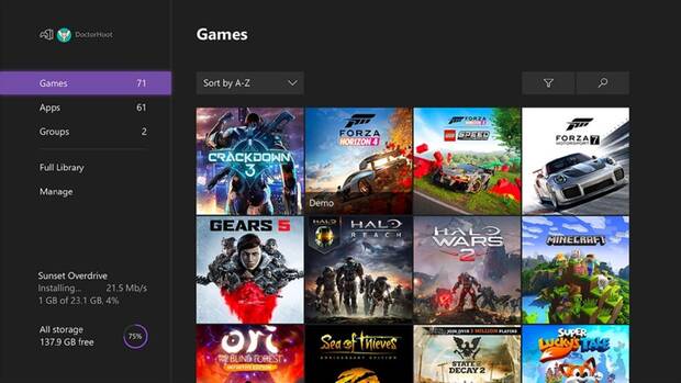 xbox one nueva interfaz juegos