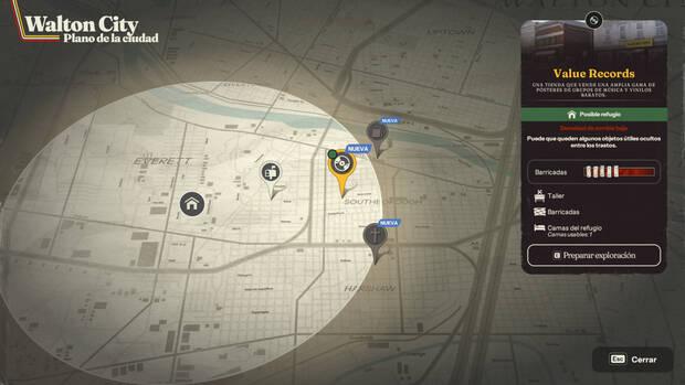 En el mapa puedes encontrar cada vez nuevas localizaciones que visitar, e incluso refugios a los que trasladarte.
