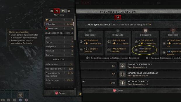 Diablo 4 - Cómo aumentar el máximo de óbolos