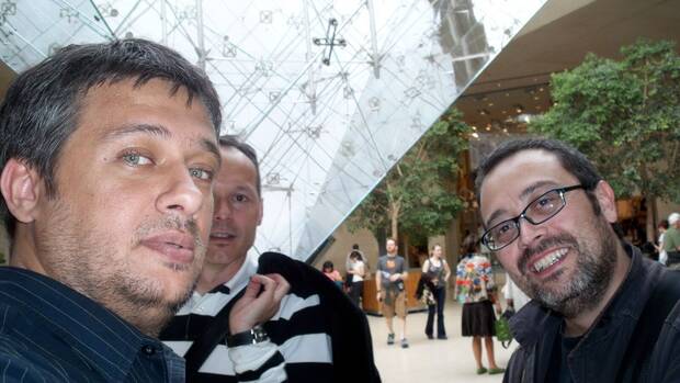 Sanz, Juan Carlos García y Paco Delgado en los Ubidays de 2008 (París).