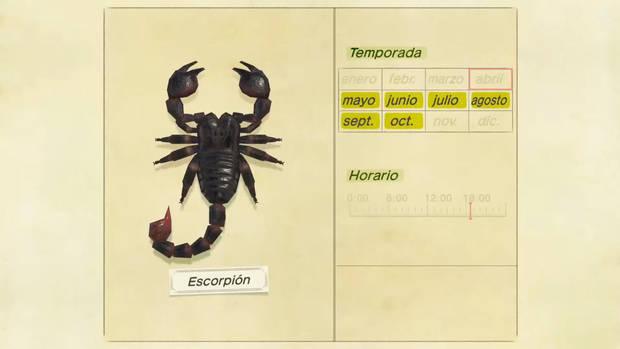 Animal Crossing: New Horizons - Características de los escorpiones