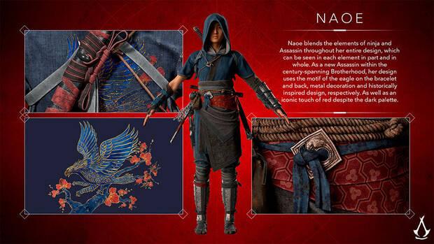 Assassin's Creed Shadows diseo Naoe y Yasuke para cosplays con todo detalle