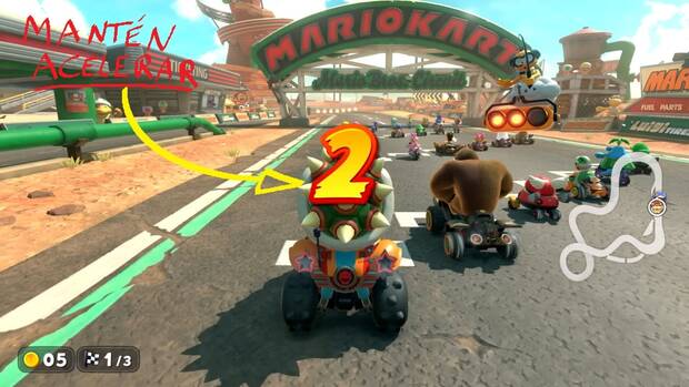 Mario Kart World - Cómo realizar el truco del impulso de turbo al inicio de las carreras