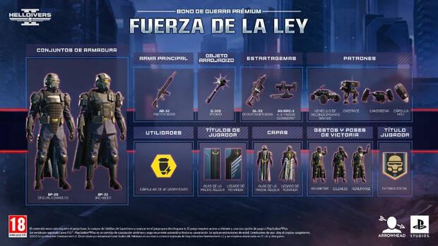 Fuerza de la Ley nuevo bono de guerra de Helldivers 2 ya disponible
