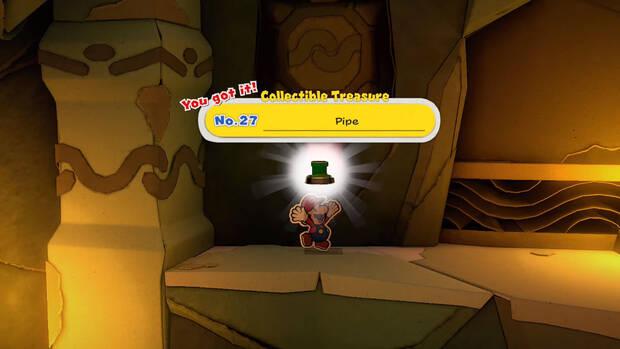 Todos los Tesoros en miniatura en Templo de la Tierra de Paper Mario The Origami King - Tesoro en miniatura Nº 27: Tubería