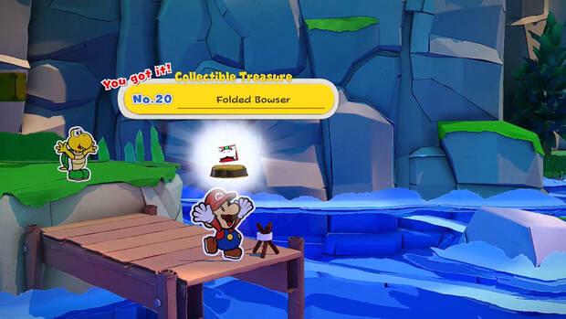 Todos los Tesoros en miniatura en Monte Bellavista de Paper Mario The Origami King - Tesoro en miniatura Nº 20: Bowser plegado