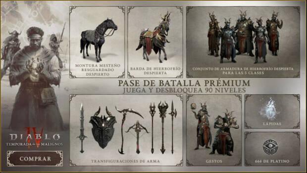 Diablo 4: Recompensas pase de batalla prmium