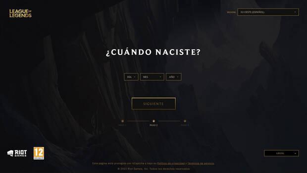 League of Legends: crear cuenta, fecha de nacimiento