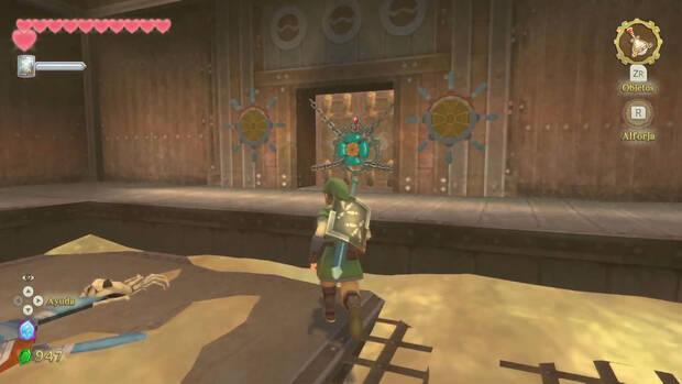 The Legend of Zelda Skyward Sword HD - Galeón de las arenas: puzzle de puerta con mecanismo