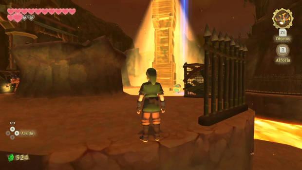 The Legend of Zelda Skyward Sword HD - Estrofa de Eldin: torre con el cofre del látigo