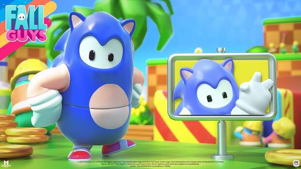 Sonic en Fall Guys: Ultimate Knockout.