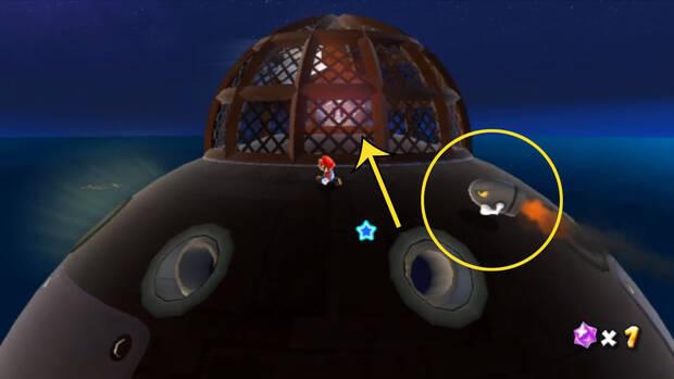 Super Mario Galaxy - Punto débil del jefe Megatrípode