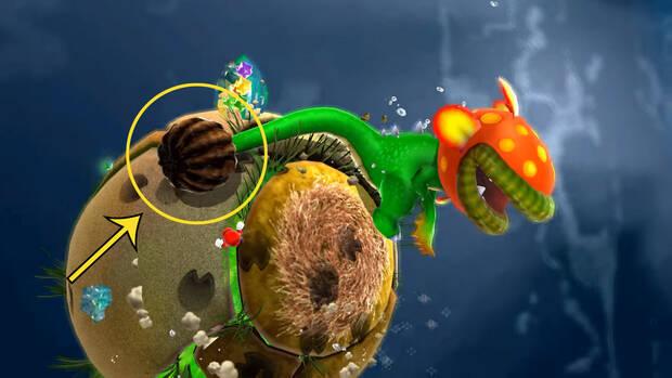 Super Mario Galaxy - Punto débil del jefe Planta Dinopiraña