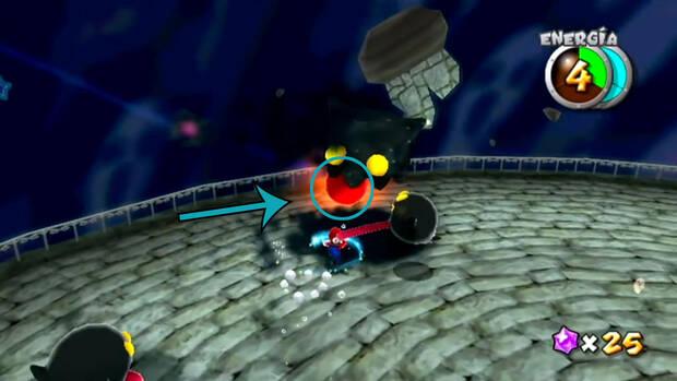 Super Mario Galaxy - Punto débil del jefe Jefazo Fantasmal