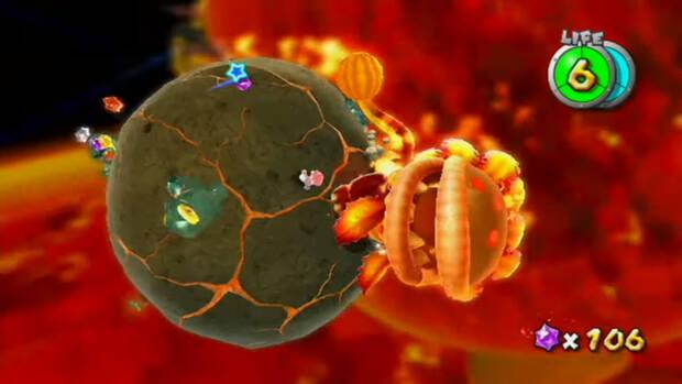 Planta Dinopiraña en magma al 100% en Super Mario Galaxy 02