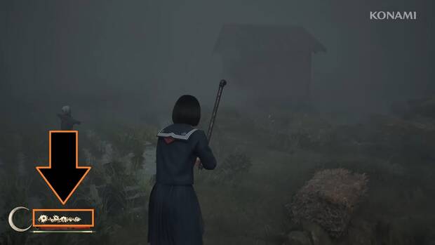 Silent Hill f - Cordura, interfaz con la barra de cordura