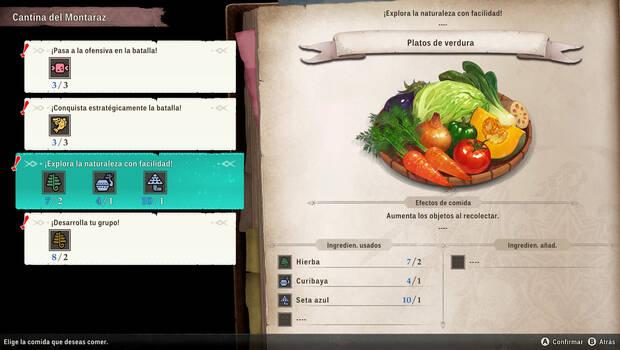 Obtener ingredientes te servirá para crear platos que potencien tus estadísticas.