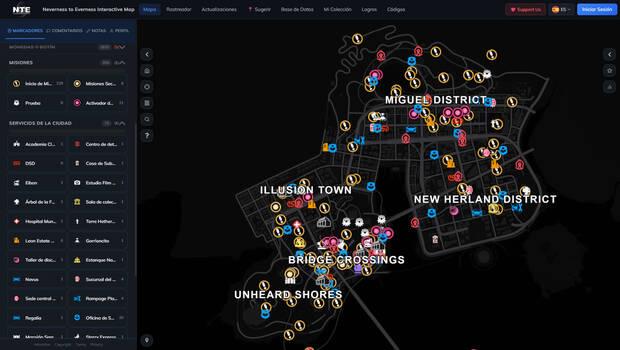 Neverness to Everness - Mapa completo al 100 % e interactivo