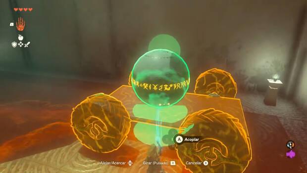 The Legend of Zelda Tears of the Kingdom - Santuarios del Pantano de Lanayru y Necluda occidental: Colocar la bola en el primer vehículo del Santuario de Suq'aroqu