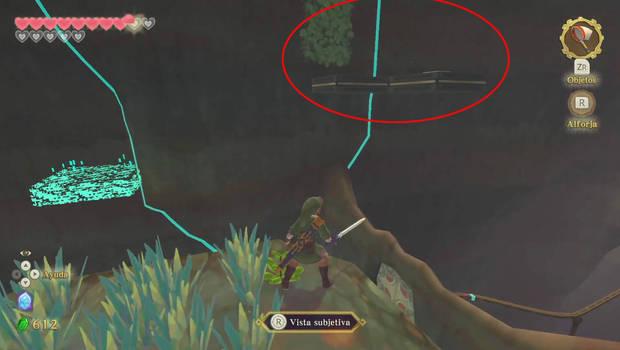 The Legend of Zelda Skyward Sword HD - Estrofa de Lanayru: cueva con puerta cerrada