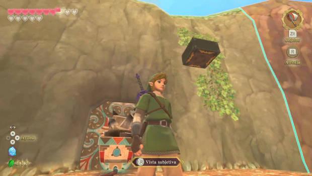 The Legend of Zelda Skyward Sword HD - Estrofa de Lanayru: botón en el saliente superior
