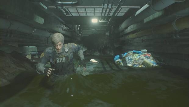Resident Evil 2 Remake - Escapa de la comisaría: el cocodrilo gigante