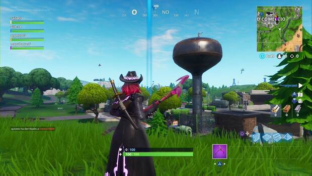 Fortnite Desafíos Semana 5 T7: Baila en la cima de varias torres - Torre de agua