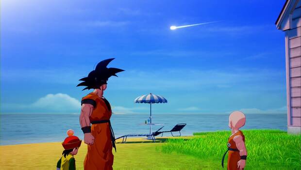 Dragon Ball Z: Kakarot - Saga Saiyan: nave de Raditz aterrizando en la Tierra