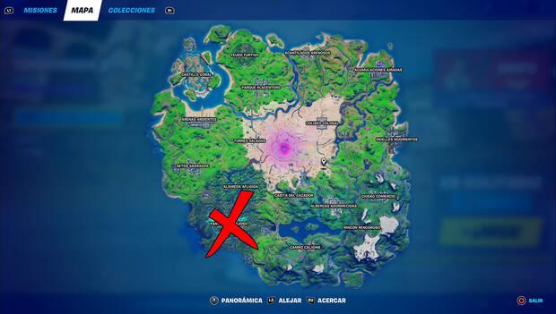 Fortnite - Ubicación de Pantano Pegajoso